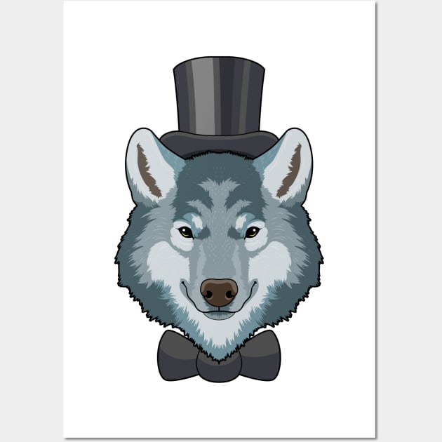 Wolf as Groom with Bow Wall Art by Markus Schnabel